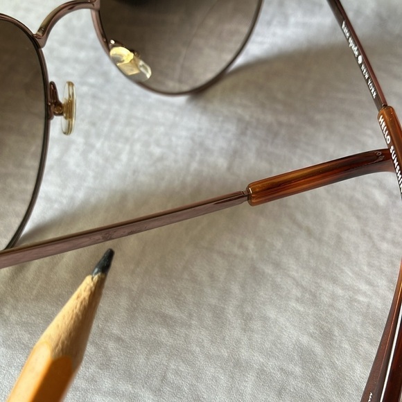 Kate Spade:Rose Gold Aviator (Joshelle) Sunglasses-case & cloth-brown lens-flaws - Picture 13 of 16